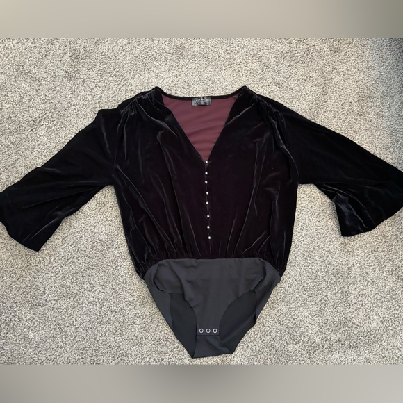 ZARA Velvet Beaded Bodysuit - Picture 2 of 5